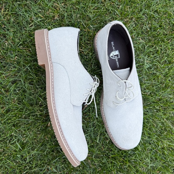 Black Brown 1826 Men's Suede Oxfords - Light Gray ‘Henry’ Size 10 - Picture 4 of 15